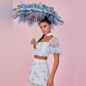 Sugar Thrillz Take Me Away Butterfly Crop Top SMALL